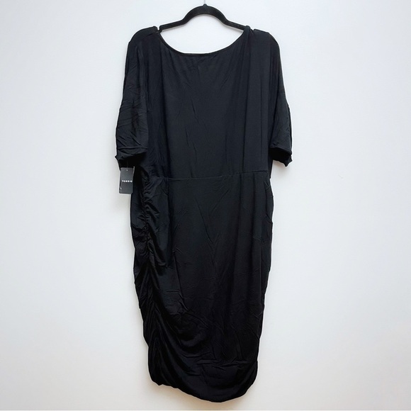 Torrid Ruched Super Soft Elbow Sleeve Midi Bodycon Dress NWT Size 4 - Picture 7 of 8